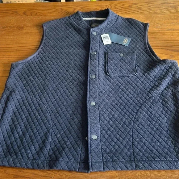 Pendleton Other - NWT PENDLETON Quilted Cotton Navy Button Vest, gun metal gray buttons  Men’s XL